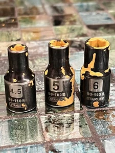Stanley Black Chrome Sockets - Picture 1 of 4
