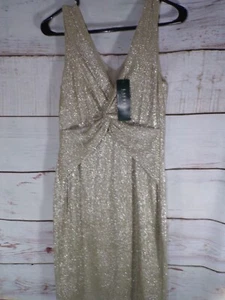 Neu mit Etikett Ralph Lauren Cocktailkleid weiß gold - Bild 1 von 6