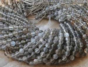 NELLYS 1 Strang A GRADE Mondstein grau ca. 6mm Perlen Edelsteine ca. 61 Perlen