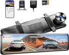 AZDOME 4K+1080P 12" Streaming Media Mirror Dash Cam GPS WIFI Rear View Cameras