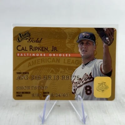CAL RIPKEN JR 1995 Studio Gold Series Parallel #8 Orioles HOF PWE Foto 1 de 2