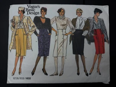 Vogue 1632 Skirt Pattern – Size 12-14-16 – 1980s Vintage – Uncut - Image 1 of 2