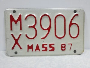 1987 Massachusetts Motorcycle license plate MX 3906 - Picture 1 of 4