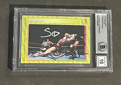 SHAWN MICHAELS & SID VICIOUS 1996-98 WWF MAGAZINE SIGNED CARD BAS GEM MINT 10 - Image 1 of 2