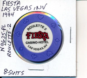 ROULETTE CASINO CHIP -FIESTA LAS VEGAS 1994 8-SUITS ROULETTE #2 ARANCIONE #N9625-PU - Foto 1 di 2