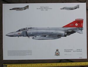 RAF 56 (F) SQUADRON FIREBIRDS - PHANTOM FGR.2 - 1990 SIGNED PRINT  RAF WATTISHAM