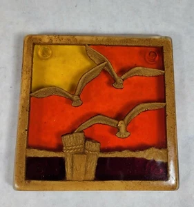 Vintage Design Gifts International Lucite Kitchen Trivet Seagulls 5.5" Hippie - Bild 1 von 5
