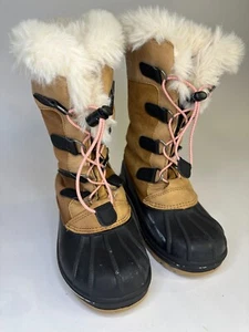 Cat & Jack Snow Boots Suede Faux Fur Thermolite Lace Up Mid-Calf Size 2 - Picture 1 of 11