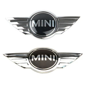 Genuine OEM Set Hatch & Hood Emblems 'MINI' Decklid Wings Logo For Mini Cooper - Picture 1 of 1