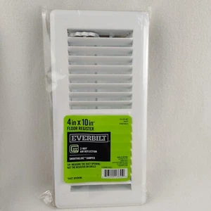 EVERBILT White Floor Register 2Way Air Deflection E150MW 4X10 for Duct Opening - Picture 1 of 2