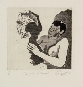 Jürgen Czaschka: Kupferstich "Camille Claudel" handsign., num., 60 Ex., 1995 - Bild 1 von 3