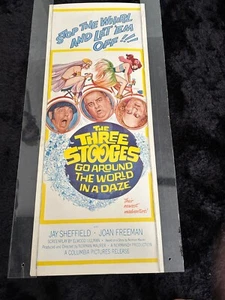 Póster de película The Three Stooges Go Ground the World in a Daze 1963 con inserción enrollada - Imagen 1 de 7