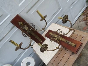 Antique Pair Figural Gas fixtures electrified - Picture 1 of 13