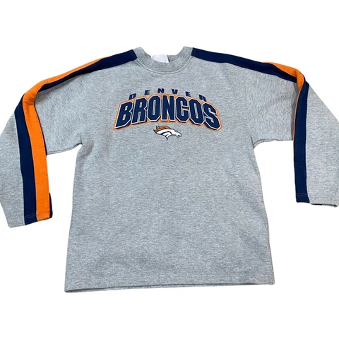 Women’s NFL Denver Broncos Crew Sweatshirt sz Medium M Gray Cover