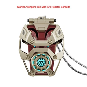 Marvel Avengers Iron Man Arc Reactor Bluetooth 5.3 Wireless Earbuds RGB Earphone - Picture 1 of 13