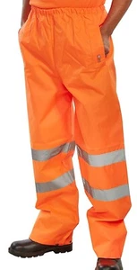 NEW Beeswift Traffic Trousers Waterproof Hi Vis Reflective Orange S M L X XXL - Picture 1 of 1