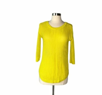 GAP Open Knit Pull Over Sweater Size XSP  Cotton Casual Yellow - Image 1 of 4