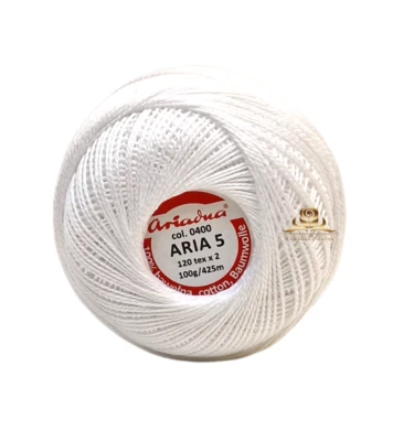 ARIADNA COTTON THREADS FOR CROCHET - ARIA 5 - 100 G, Col. 0400