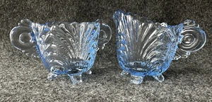 Vintage Cambridge Caprice Moonlight Blue Footed Open Sugar and Creamer Set - Picture 1 of 24