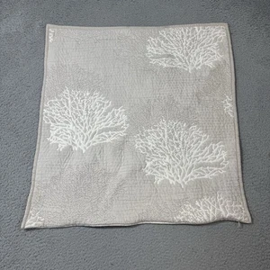 Pottery Barn Coral Reversible Cotton Quilted Sham Pebble Euro - Picture 1 of 9