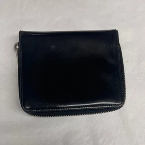 MOSCHINO Vintage Black Leather Wallet, Made in Italy - Picture 1 of 14