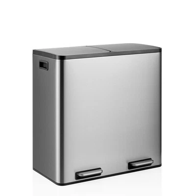 Mülleimer 2 Fach 60L Treteimer Abfalleimer Küche Büro 2x30 Liter hjh OFFICE - Bild 1 von 4