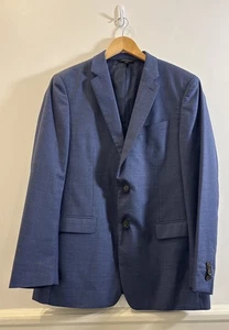 Banana Republic Slim Fit Blazer Mens 42R Blue Marzotto Tessuto Wool Sport Jacket - Picture 1 of 23