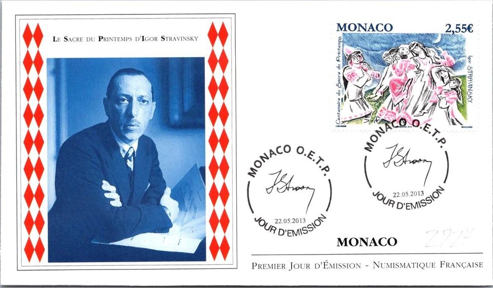 Monaco SC# 2724 FDC 2013 The Rite of Spring Igor Stravinsky - A03068 - Image 1 of 2