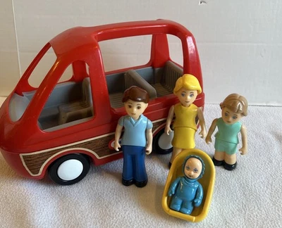 De colección Little Tikes Casa de Muñecas Familia Roja Van Mamá Papá Bebé Hermana Asiento de Coche 5575 Foto 1 de 4