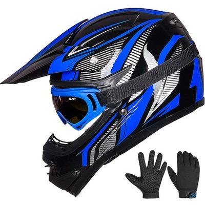 ILM Refurbished Youth Kids ATV Motocross Motorcycle Helmet Goggle&Gloves DOT B07 Foto 1 de 4