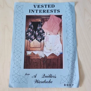 A Quilter's Wardrobe 8007 Vested Interests Vest Sizes Sm Med Lg Vintage - Picture 1 of 3