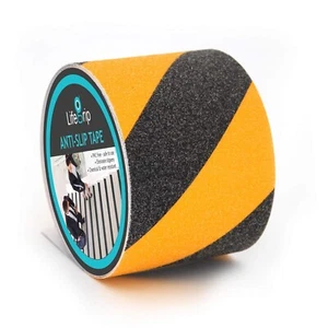 Lifegrip Anti Slip Traction Tape, 4 Inch x 30 Foot - Caution Yellow/Black -NEW! - Picture 1 of 9
