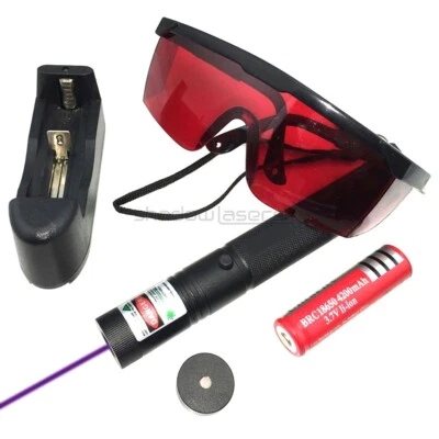 PS5 405nm Adjustable Focus Purple Laser Pointer & Battery& Charger& Goggles&Star - Image 1 of 4