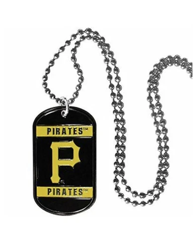 Pittsburgh Pirates Baseball Enameled Team Logo MLB 26" Chrome Dog Tag Necklace Cover