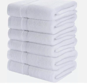 Luxury Bath Towel 6PCK, White, 24x48, Ringspun, Extra soft - Picture 1 of 4