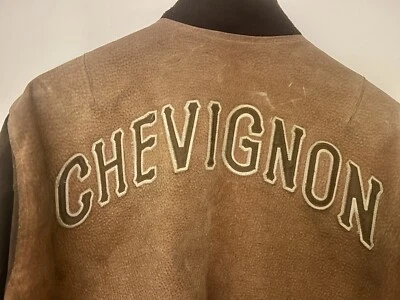 Chevignon Authentic Vintage Leather  Spell out varsity jacket stunning piece - Image 1 of 4