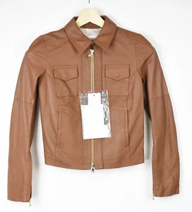 PATRIZIA PEPE 8L0065 Jacket Women IT 38 Short Soft Leather Full Zip Biker - Picture 1 of 7