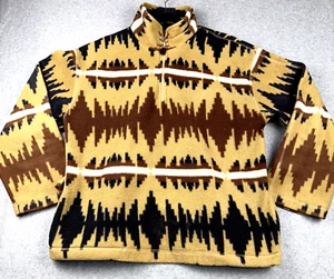 Jacket Women's Brown Aztec Fleece Half Zip Fuzzy Sherpa Size M American Eagle - Picture 1 of 13