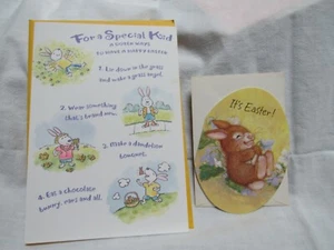 2 Vintage Hallmark Crown Easter Bunny Cards – One Oversize Fold Out - Picture 1 of 9