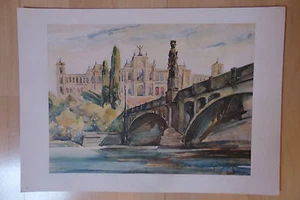 Maximilianeum -- 10 colors - copper intaglio print -- after - Rudolf Trickl - Munich - Picture 1 of 1