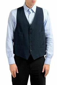 Gianfranco Ferre Men's 100% Wool Blue Button Up Dress Vest US 44 IT 54 - Picture 1 of 4