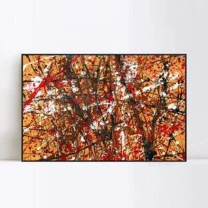 Framed Canvas Giclee Print Art Abstract#2 by Jackson Pollock Wall Art Home Decor - Picture 1 of 14