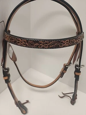 Leather Floral Headstall Weaver Leather Brand New Horse Bridle Turquoise Cross