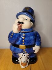 Keystone Cop With Dalmatian OCI Omnibus Fitz & Floyd 13" Cookie / Biscuit Jar 
