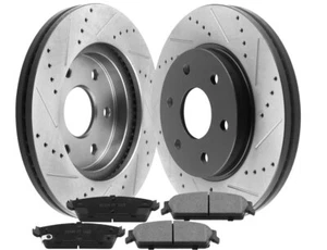 Rear Drilled Brake Rotors Ceramic Pad For GMC Yukon XL 1500 Chevrolet Tahoe G7. - Foto 1 di 5
