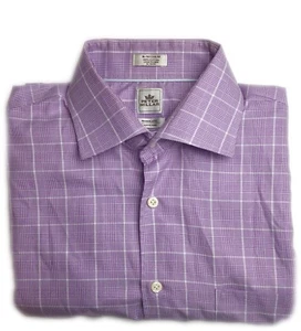 D84 Peter Millar NANOLUXE Easy Care Mens Lavender Button Down Shirt Size 16 - Picture 1 of 5