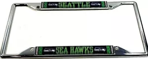 Seattle Seahawks Laser TREAD CHROME LICENSE PLATE FRAME ST 4 Low Cut for tags - Picture 1 of 3
