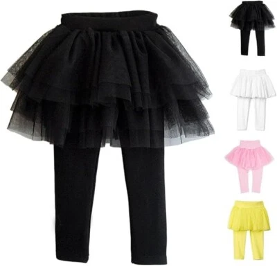 Toddler Girl Tulle Skirt Tutu Leggings – Available in 4 Colors - Image 1 of 4
