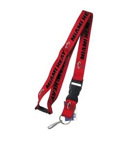 NBA MIAMI HEAT RED LANYARD KEYCHAIN 24 INCHES DETACHABLE KEY RING DOUBLE SIDED - Picture 1 of 4