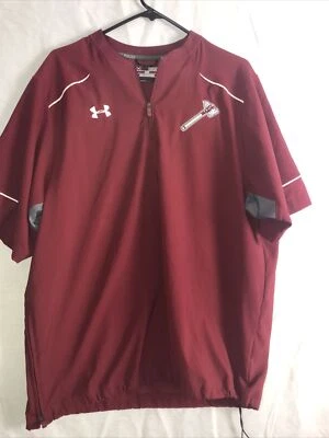 MLB Atlanta Braves UNDER ARMOUR 1/4 ZIP WINDBREAKER ALLSEASON GEAR sz: M - Image 1 of 4